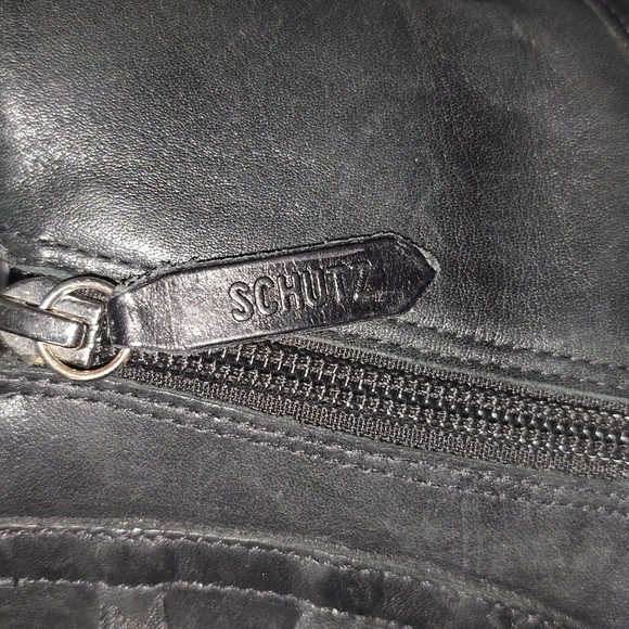 Schutz Kaile Black Leather Combat Boots Women 8 - Picture 15 of 15